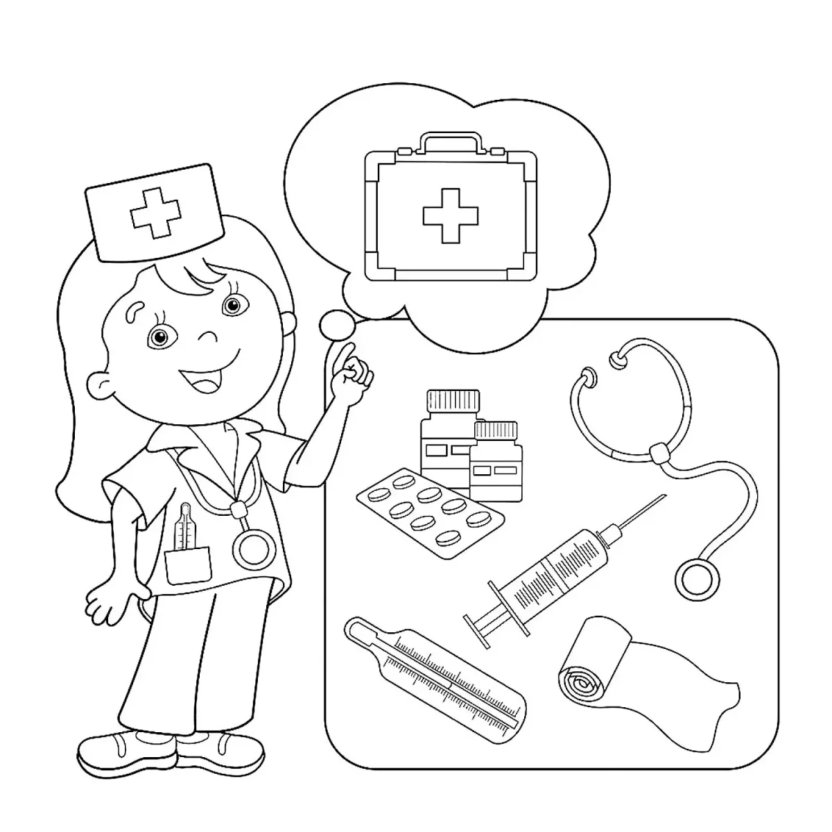 Медсестра детский рисунок
