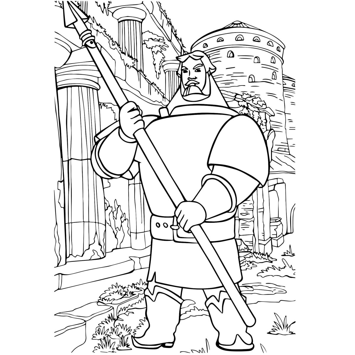 Раскраска Добрыня Добрыня Никитич