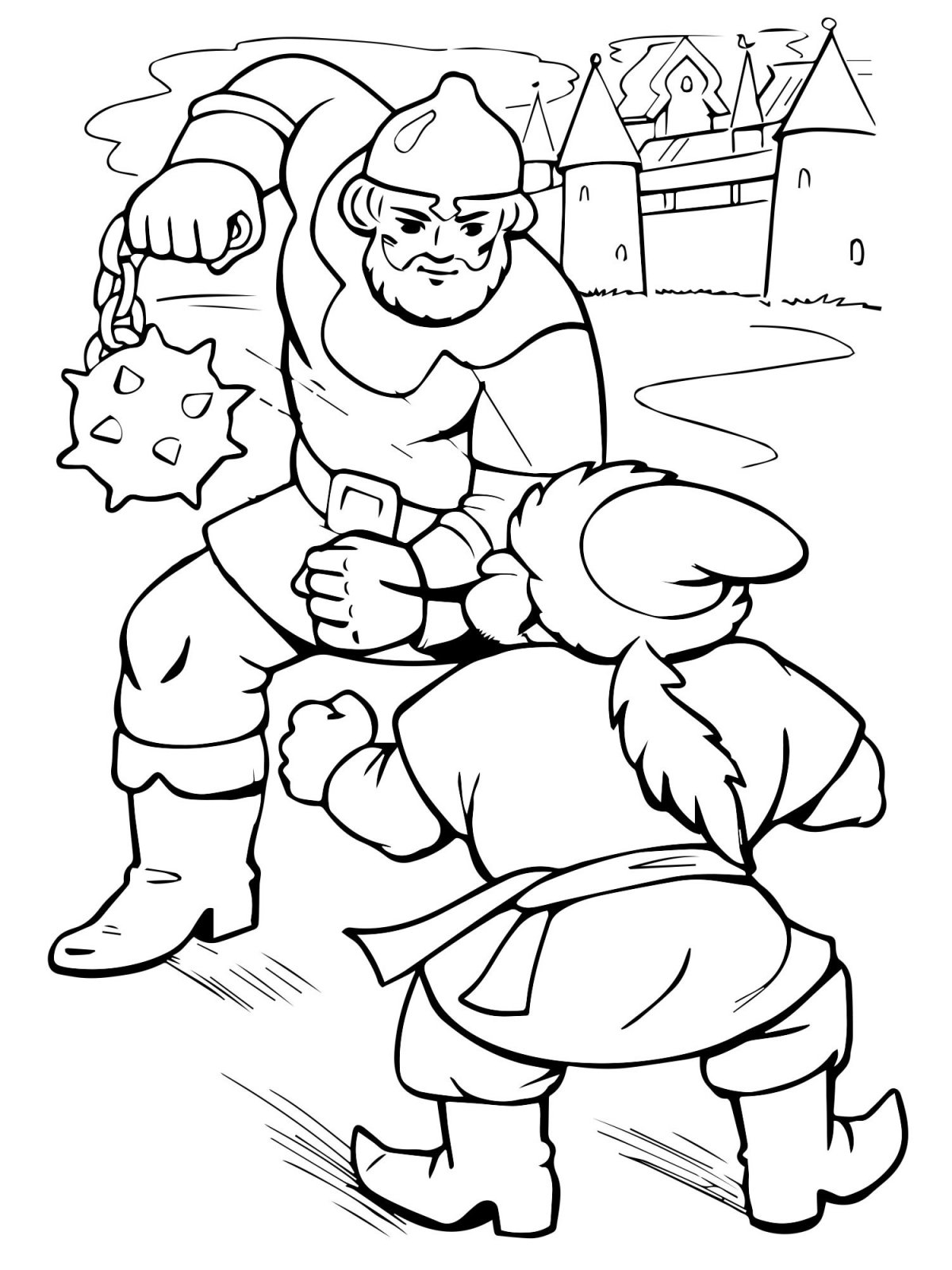 Богатыри. Раскраска