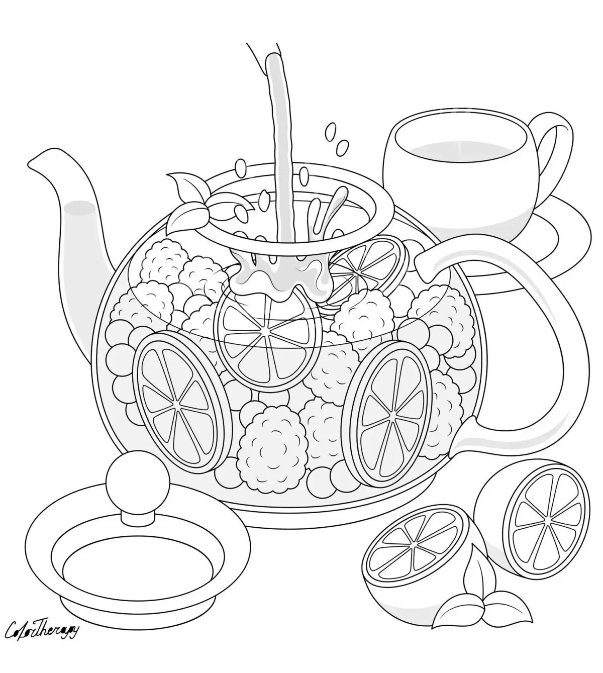 Раскраски для малышей посуда