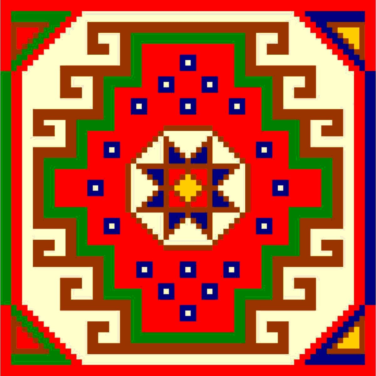 Башкирский коврик с орнаментом