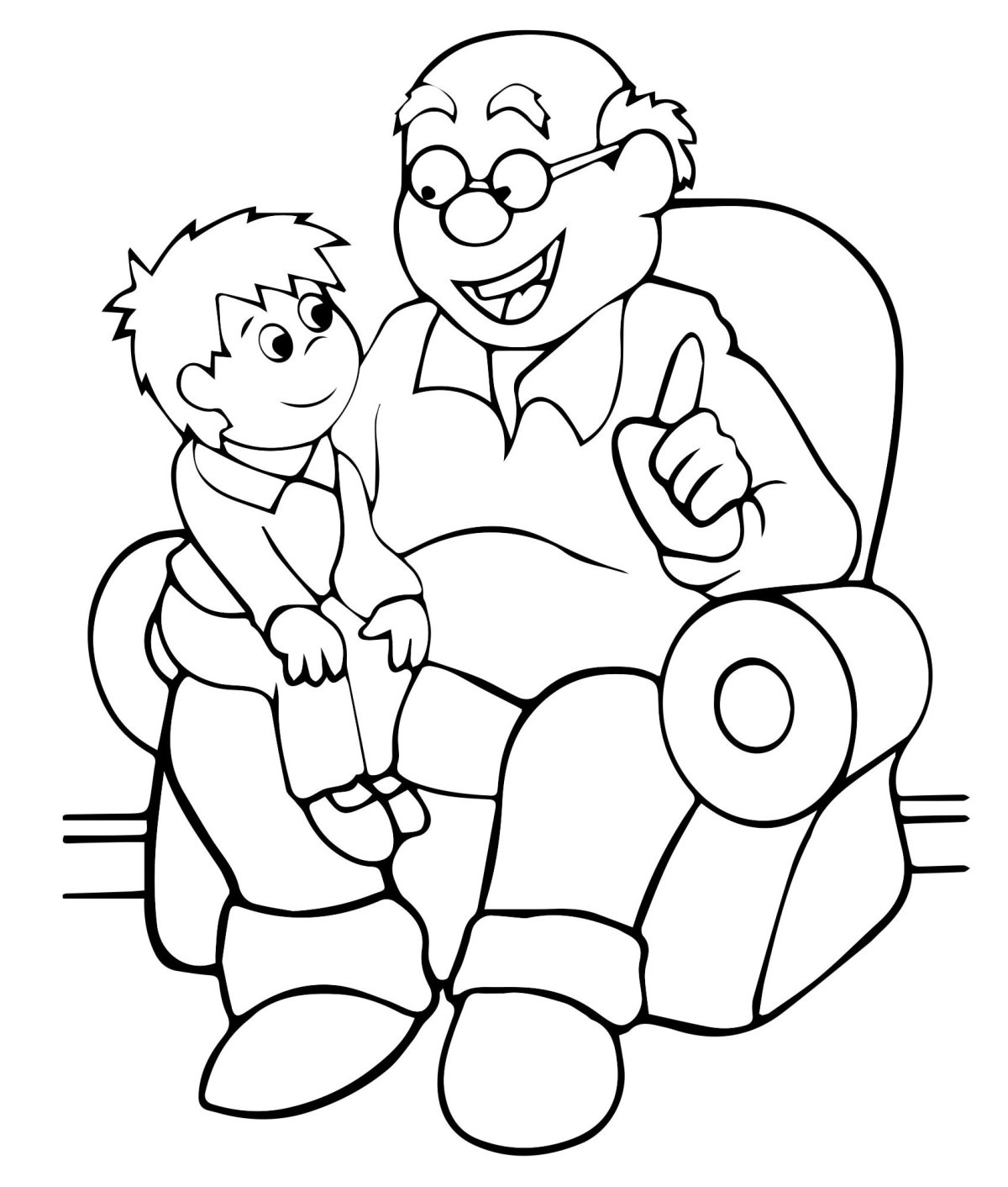 Открытка ко Дню пожилого человека раскраска