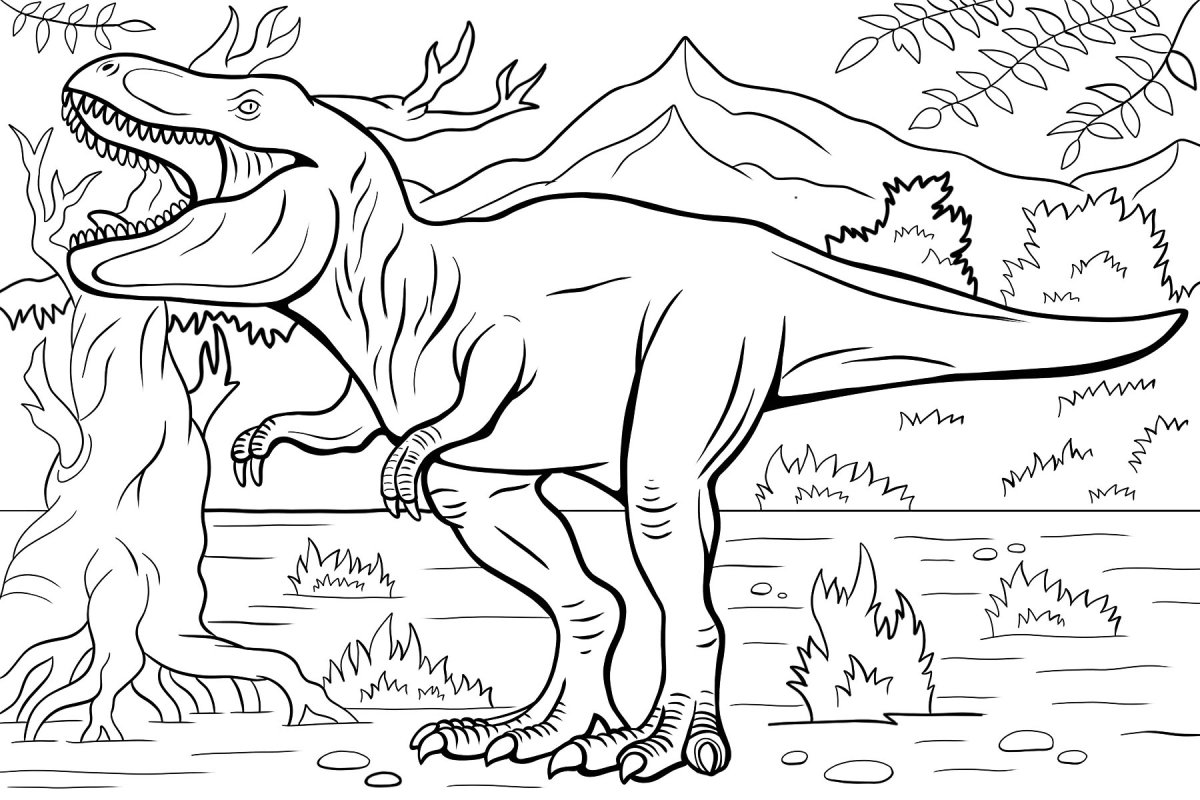 Динозавры / раскраска