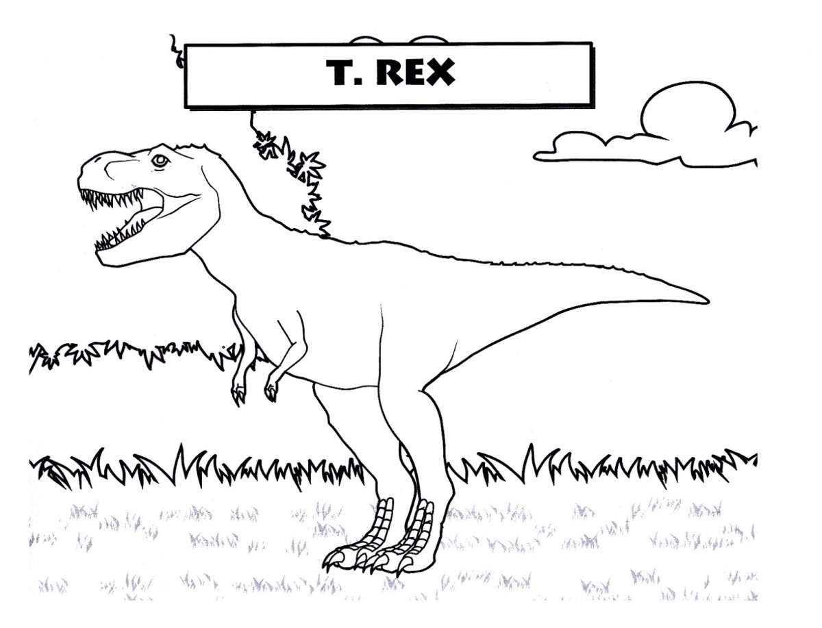 Тирекс картинка раскраска