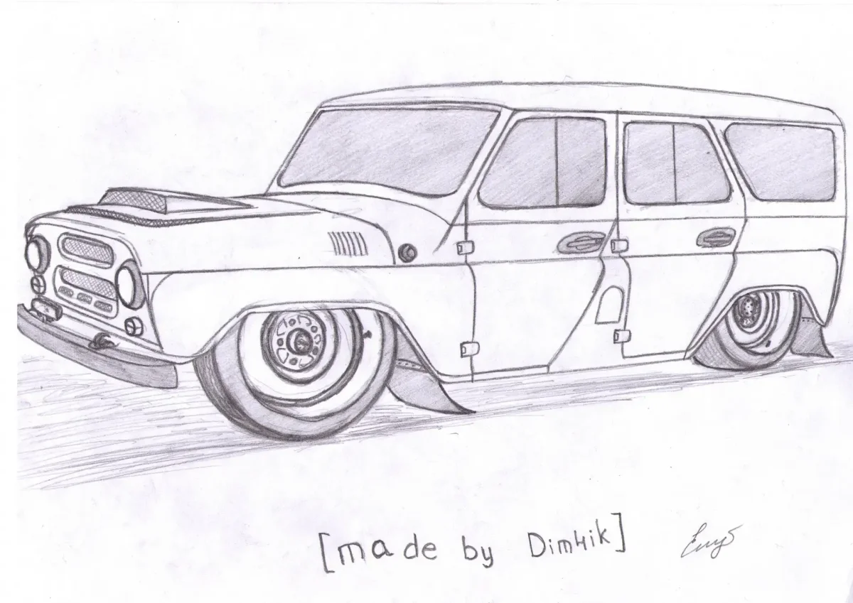 Рисунки для срисовки машины лёгкие