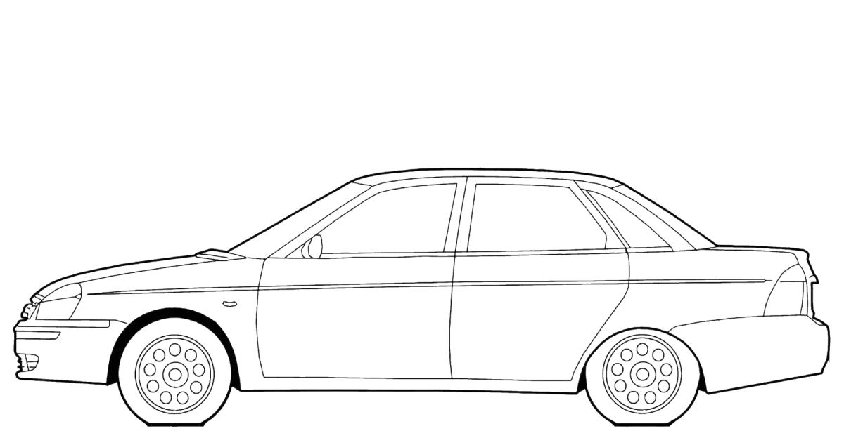 Приора сбоку рисунок