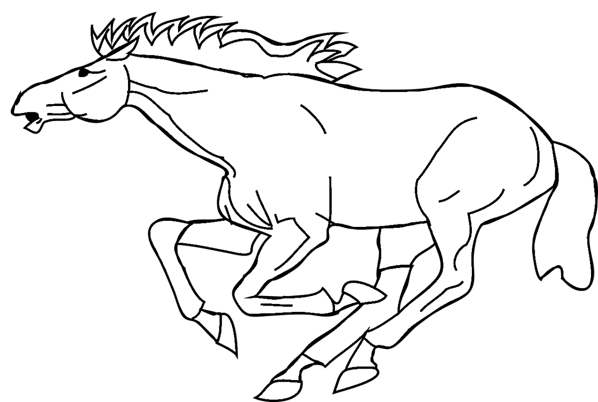 Бегущая лошадь раскраска