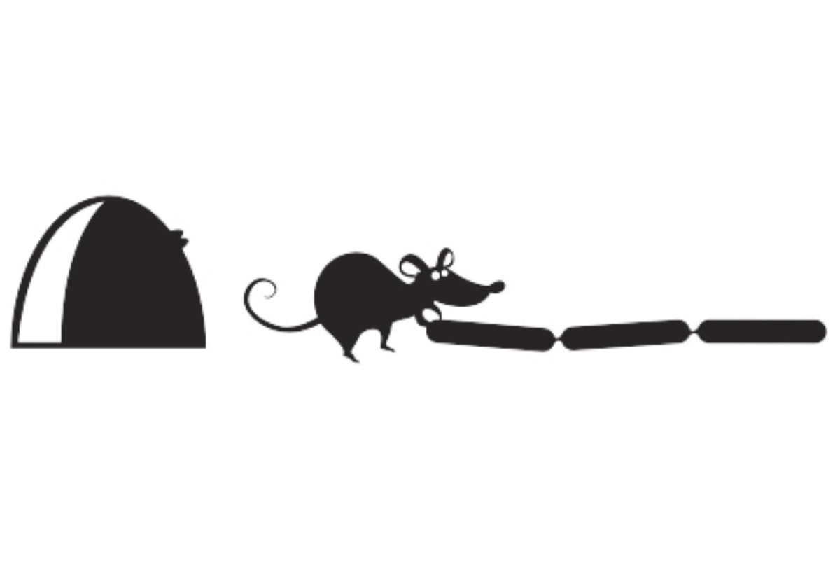 Мышка контур чб