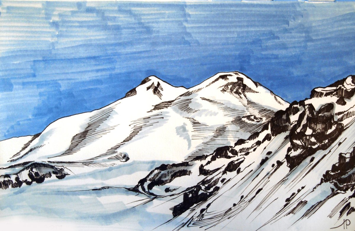 Очертание горы Эльбрус