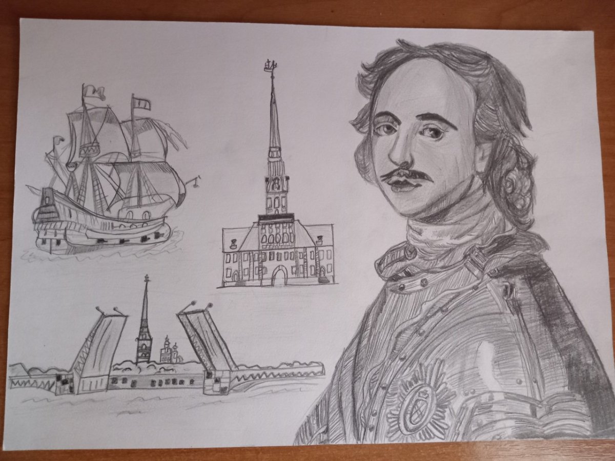 Петр 1 раскраска для детей