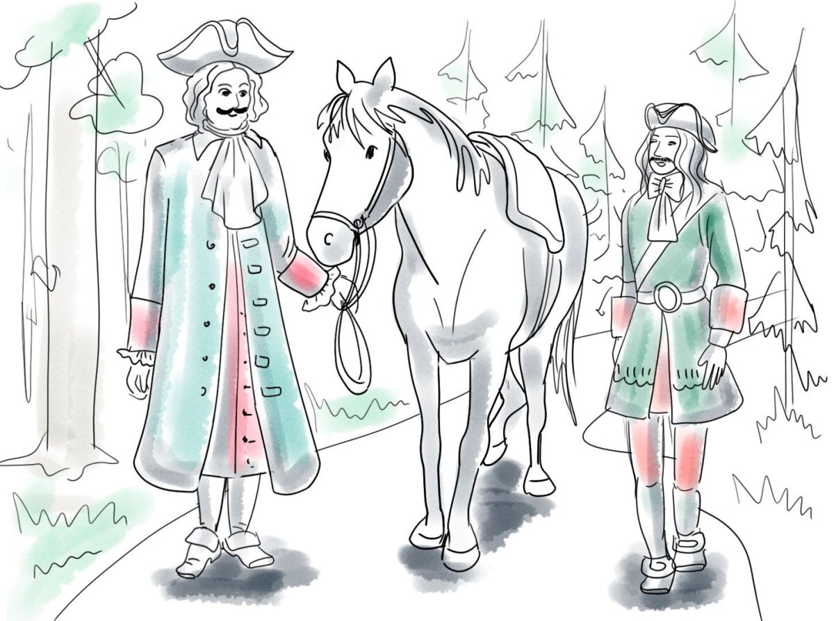 Рисунок Петра 1 карандашом срисовка