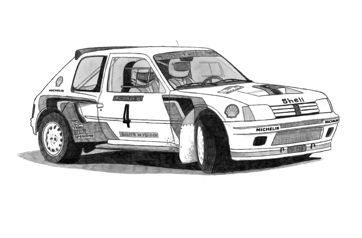 Машина со спойлером раскраска