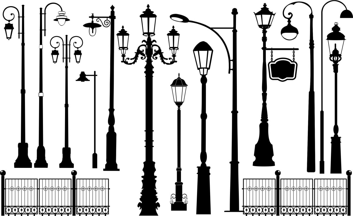 Уличный фонарь силуэт