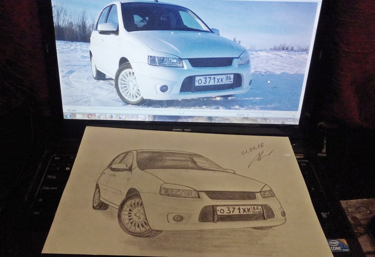 Рисунки Лада Калина легко
