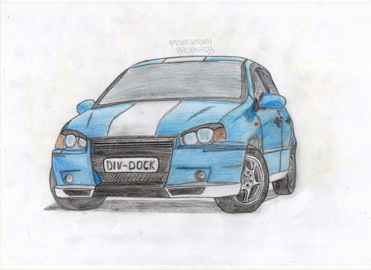 Рисование машины Лада