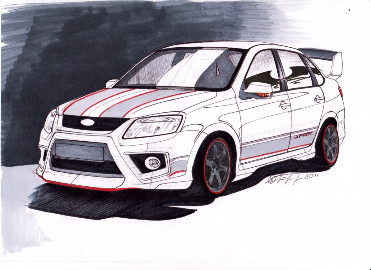 Лада Гранта лифтбек раскраска