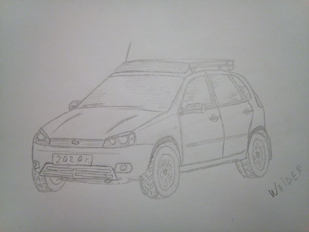 Раскраска Лада Калина 2 хэтчбек