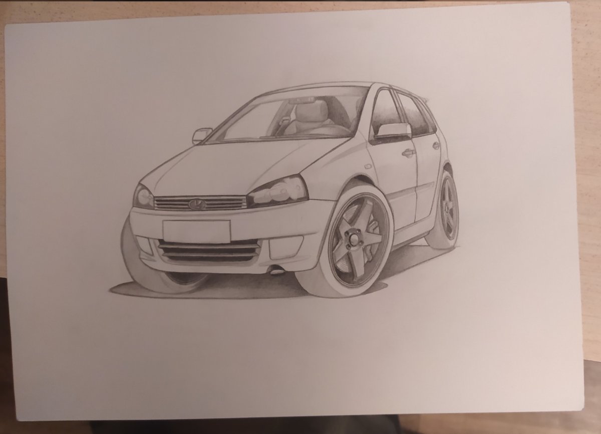 Нарисовать машину Лада Калина