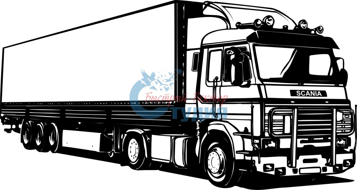 Грузовик черно белый