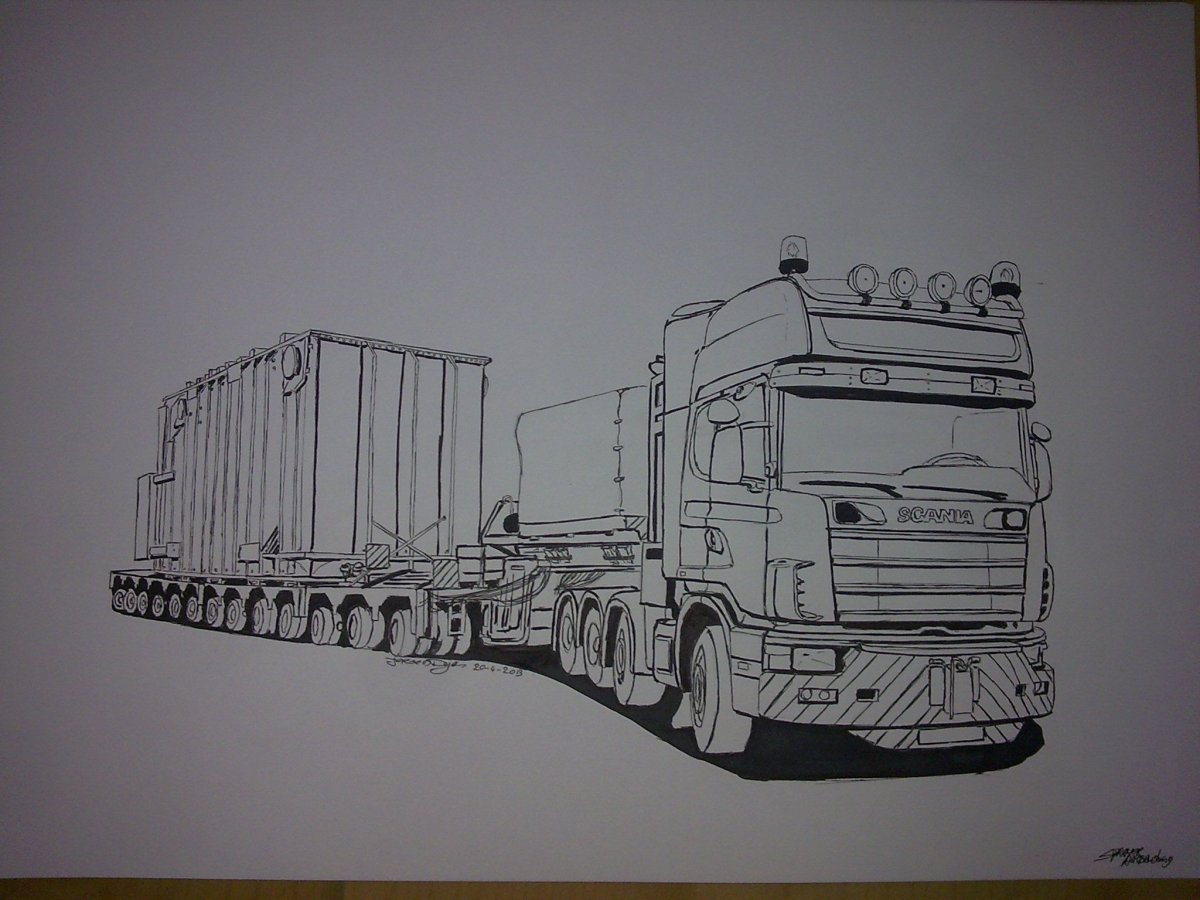 Фура рисунок карандашом
