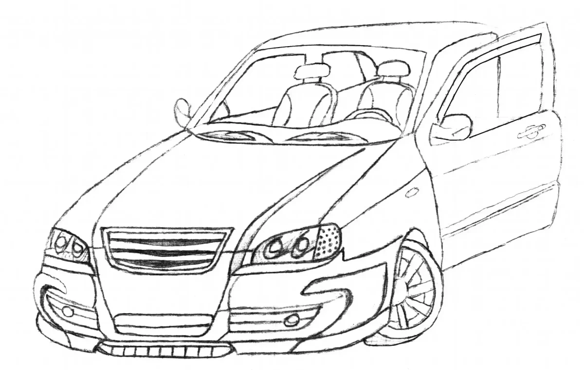 Раскраска машина Киа Спортейдж