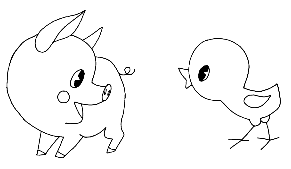 Раскраска свинья