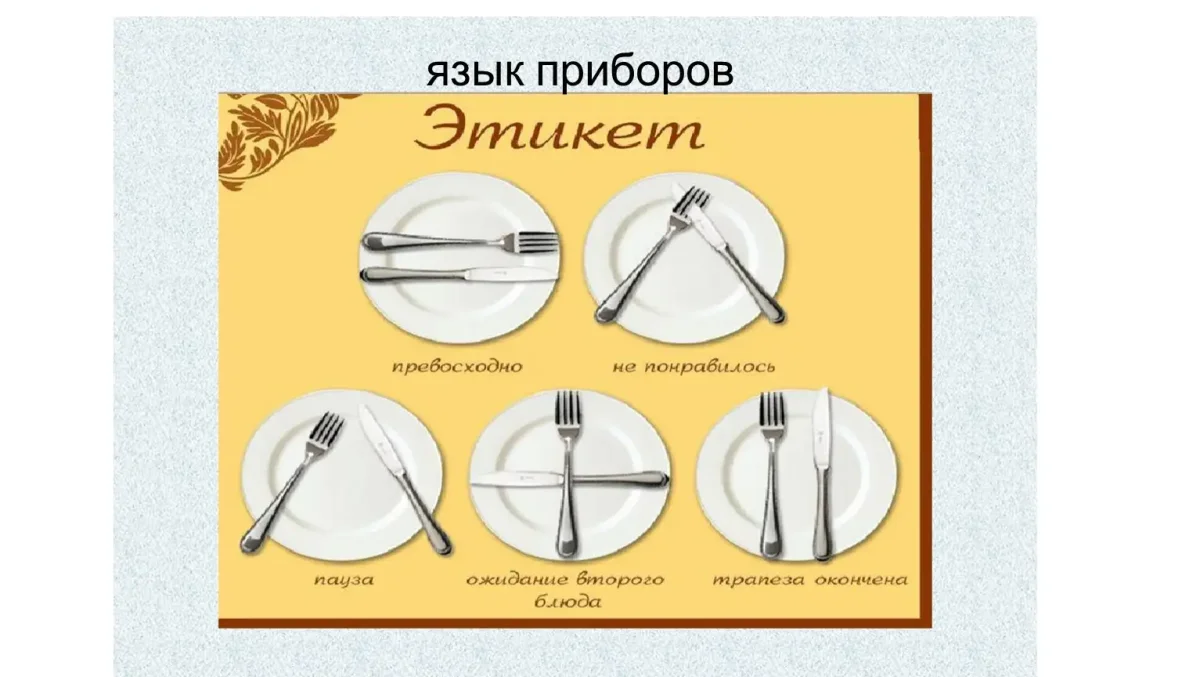 Правила этикетки за столом