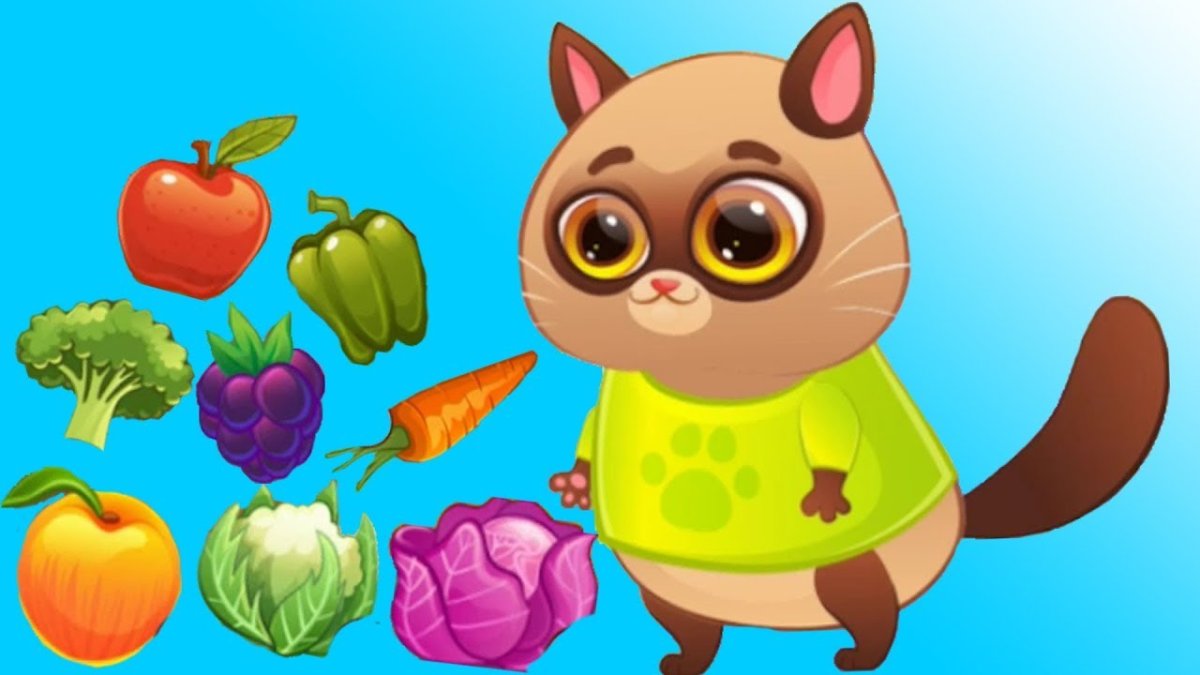 Раскраски кошечки с едой