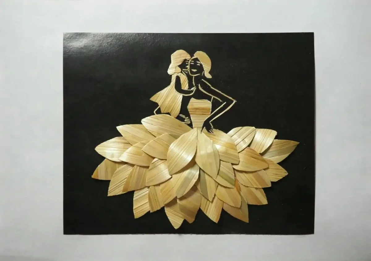 Аппликация из соломы