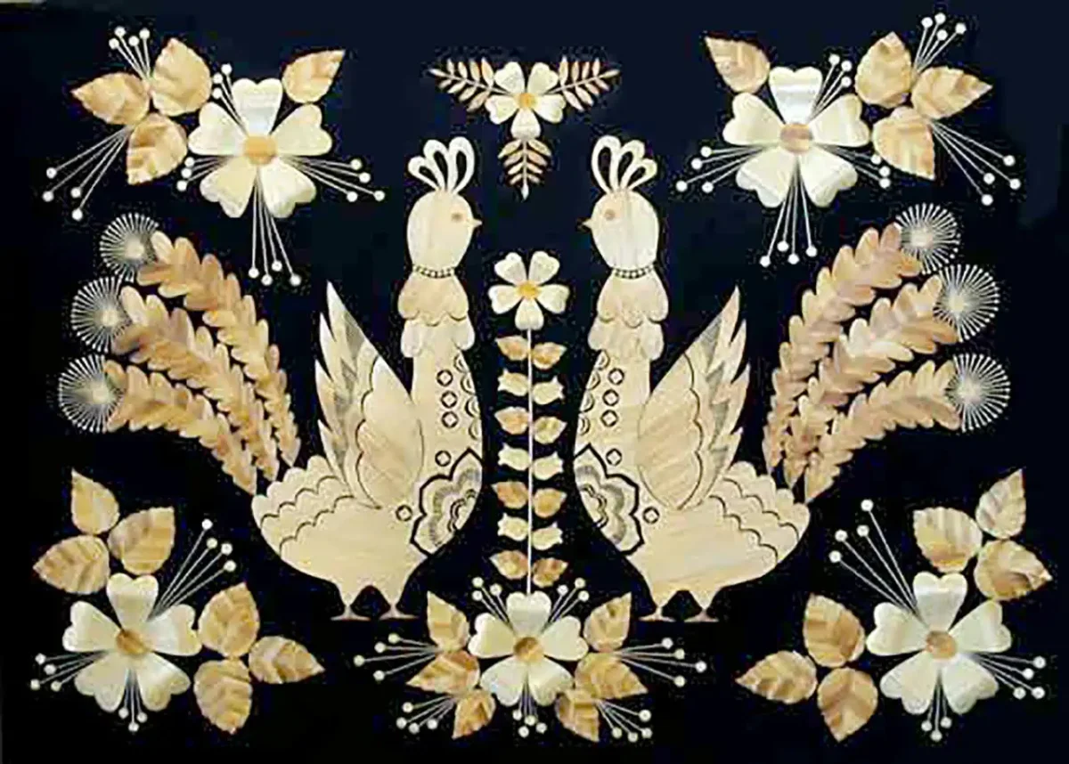 Декоративное панно из соломки