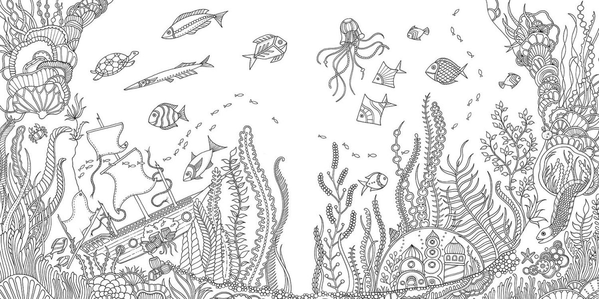 Раскраски морские для взрослых