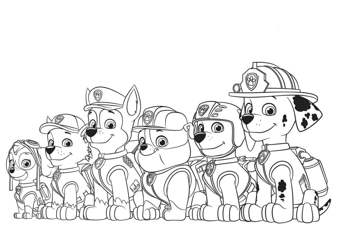 Разукрашка Щенячий патруль