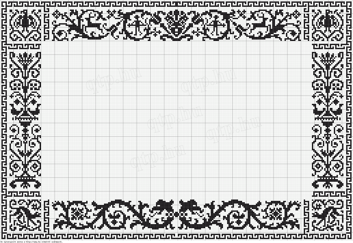 Монохромный узор для вышивки скатерти крестиком
