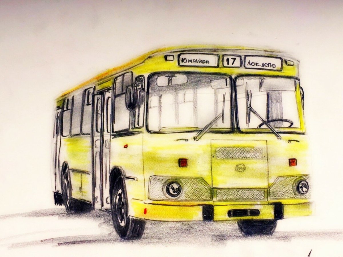 Раскраска автобус ПАЗ 3205