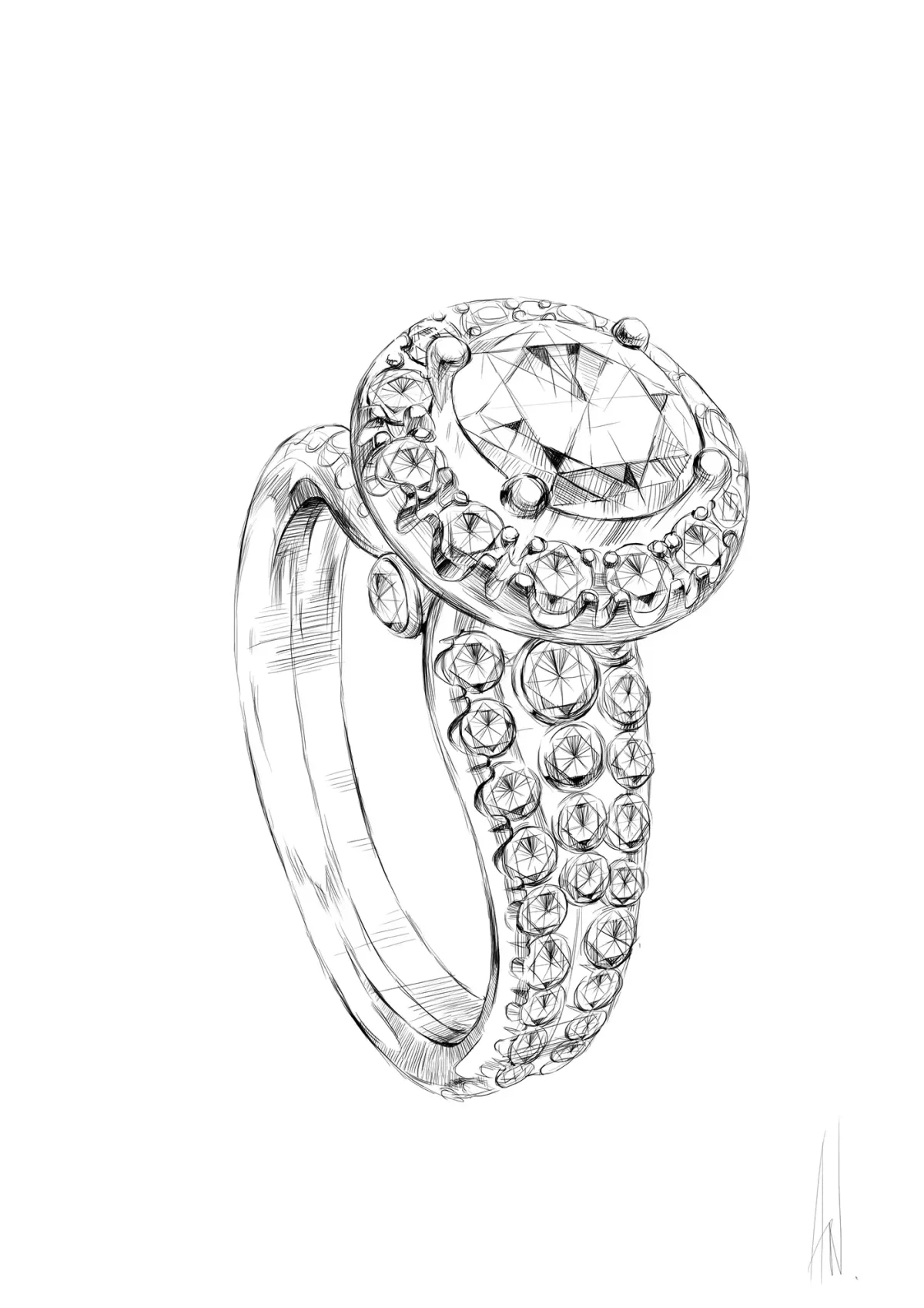 Ювелирные украшения колье в карандаше