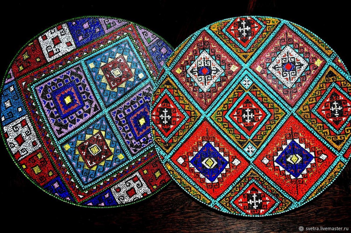 Национальный узор тюбетейки Узбекистана вектор