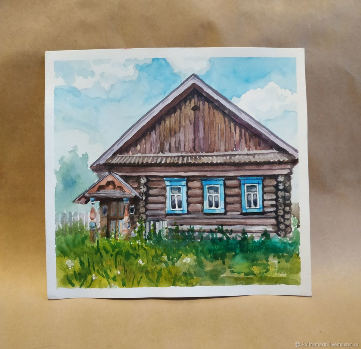 Иллюстрация к стихотворению низкий дом с голубыми ставнями