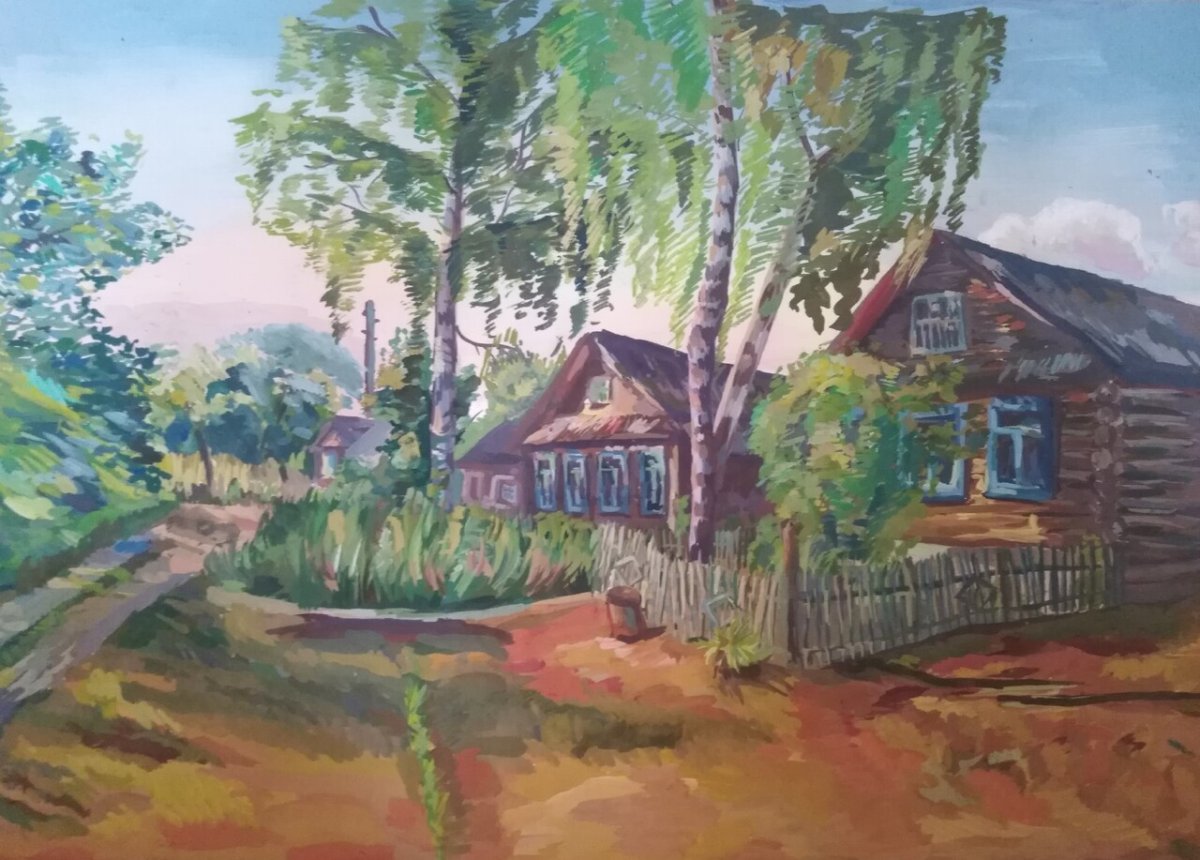 Рисунок дом на окраине