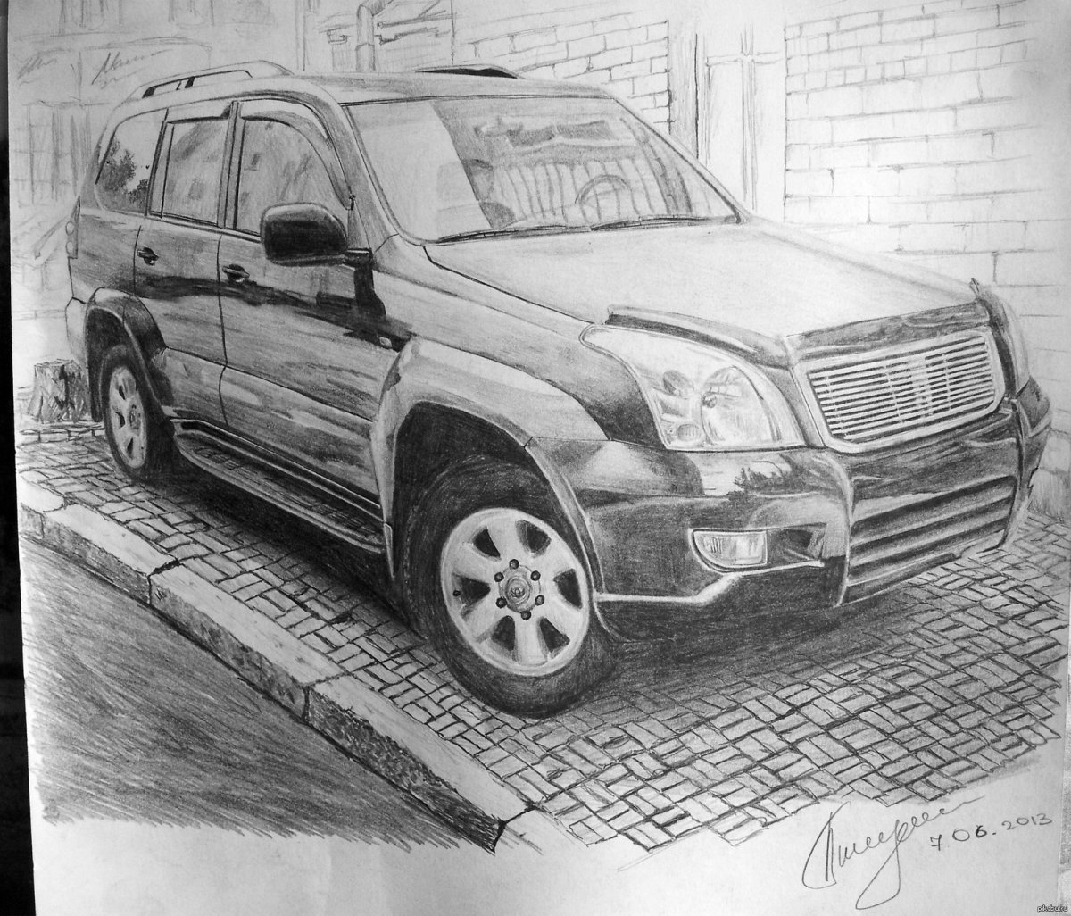 Тойота ленд Крузер 200 карандашом
