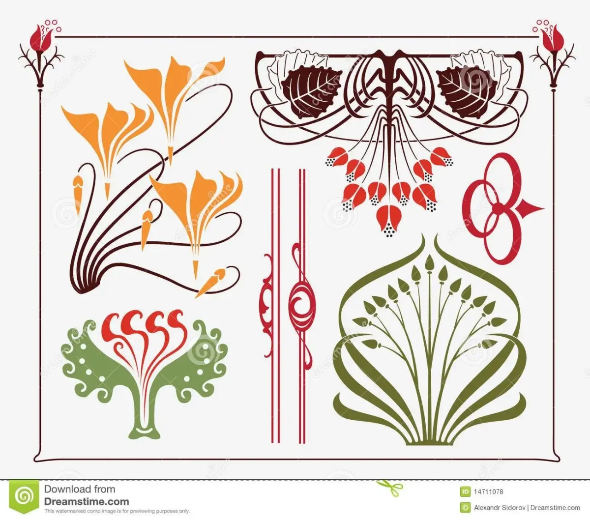 Орнамент ар деко цветы