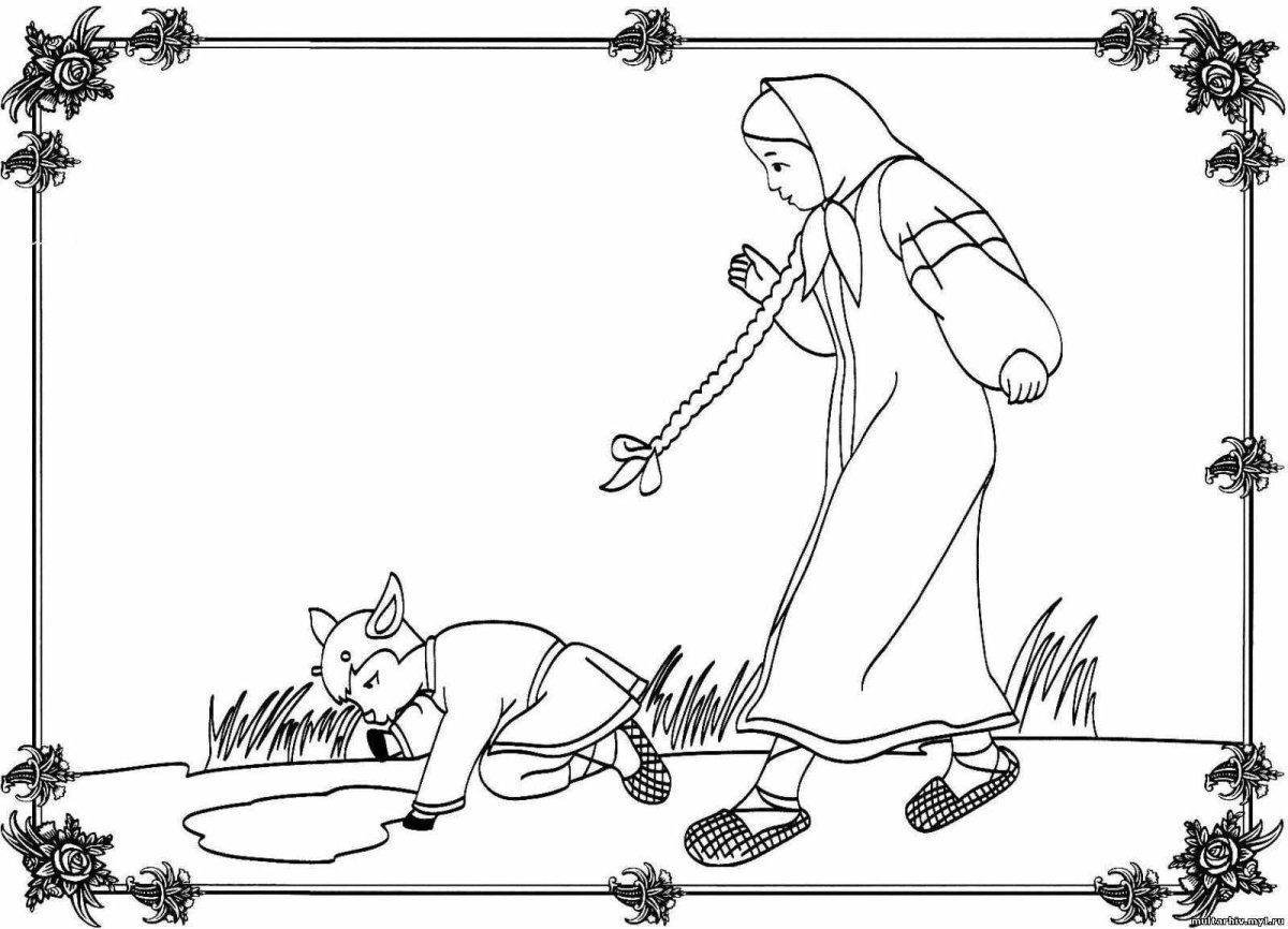 Раскраска купец Аленушка и братец