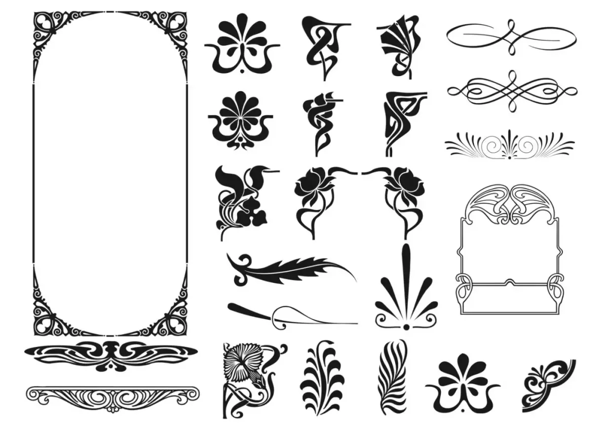 Растительный орнамент арт нуво Модерн