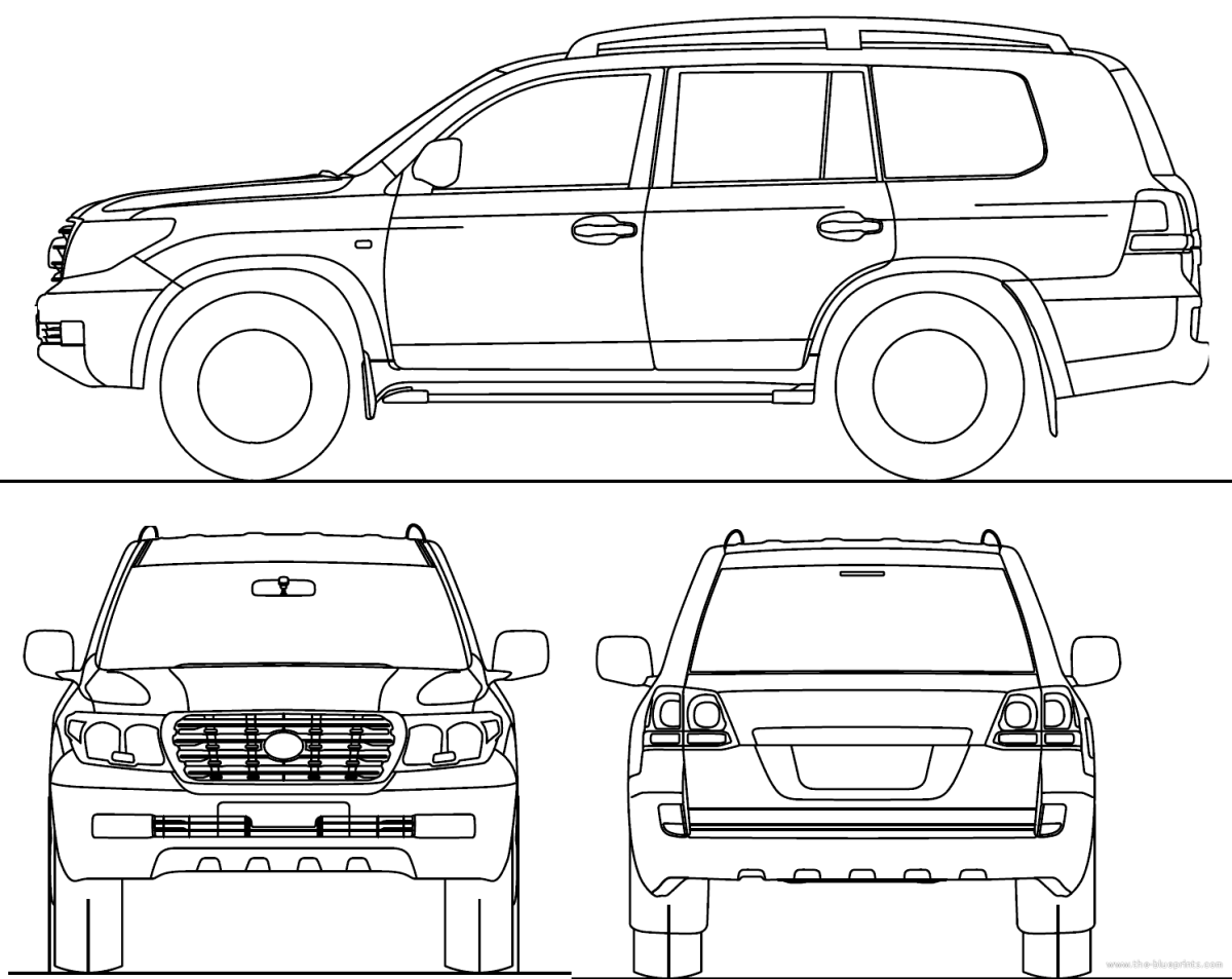 Toyota Land Cruiser 100 чертеж