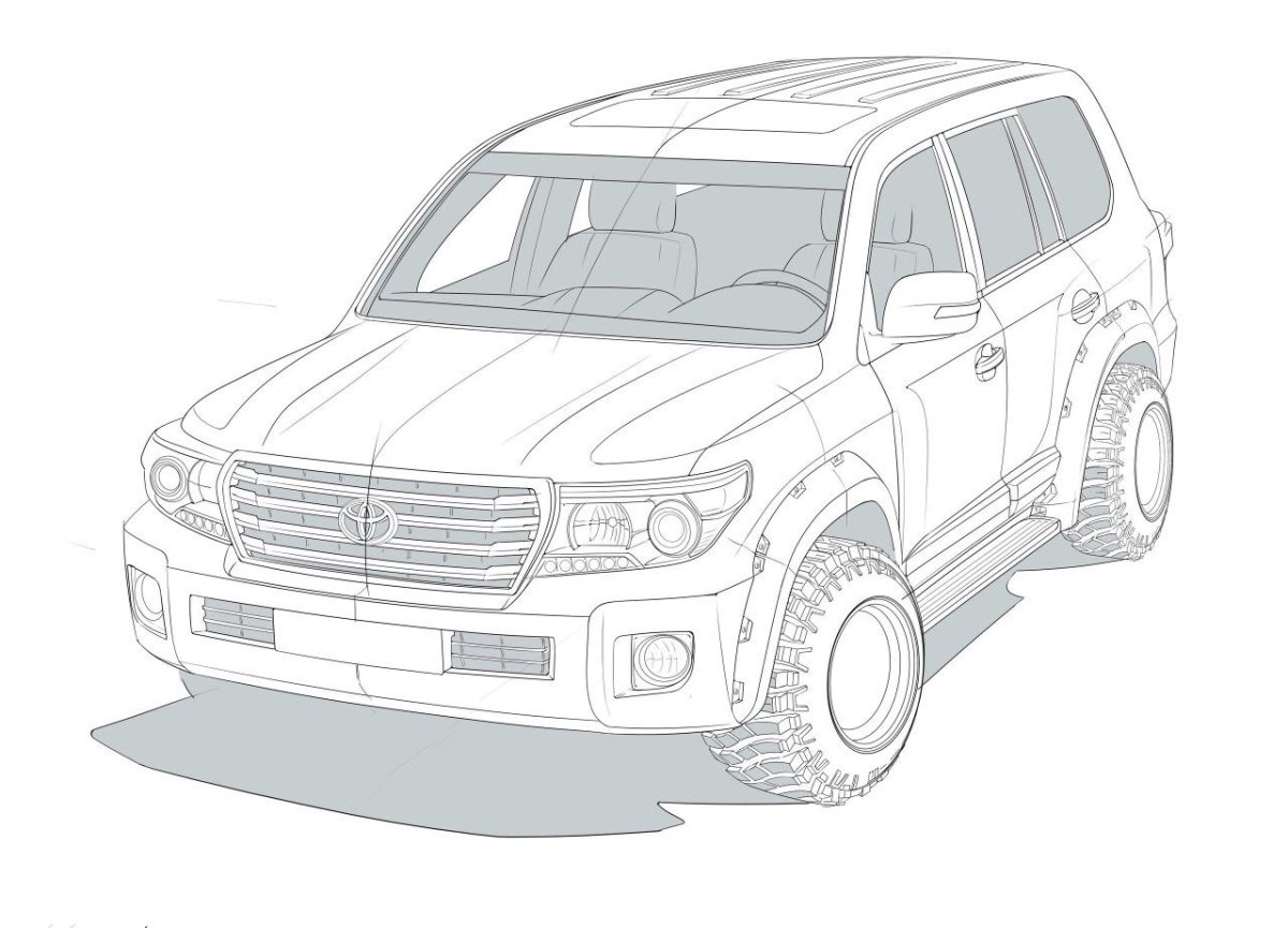 Раскраска Toyota Land Cruiser 200
