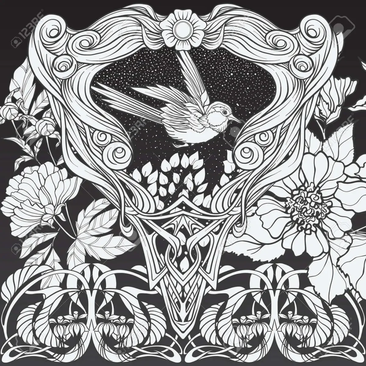 Орнамент ар нуво растительный