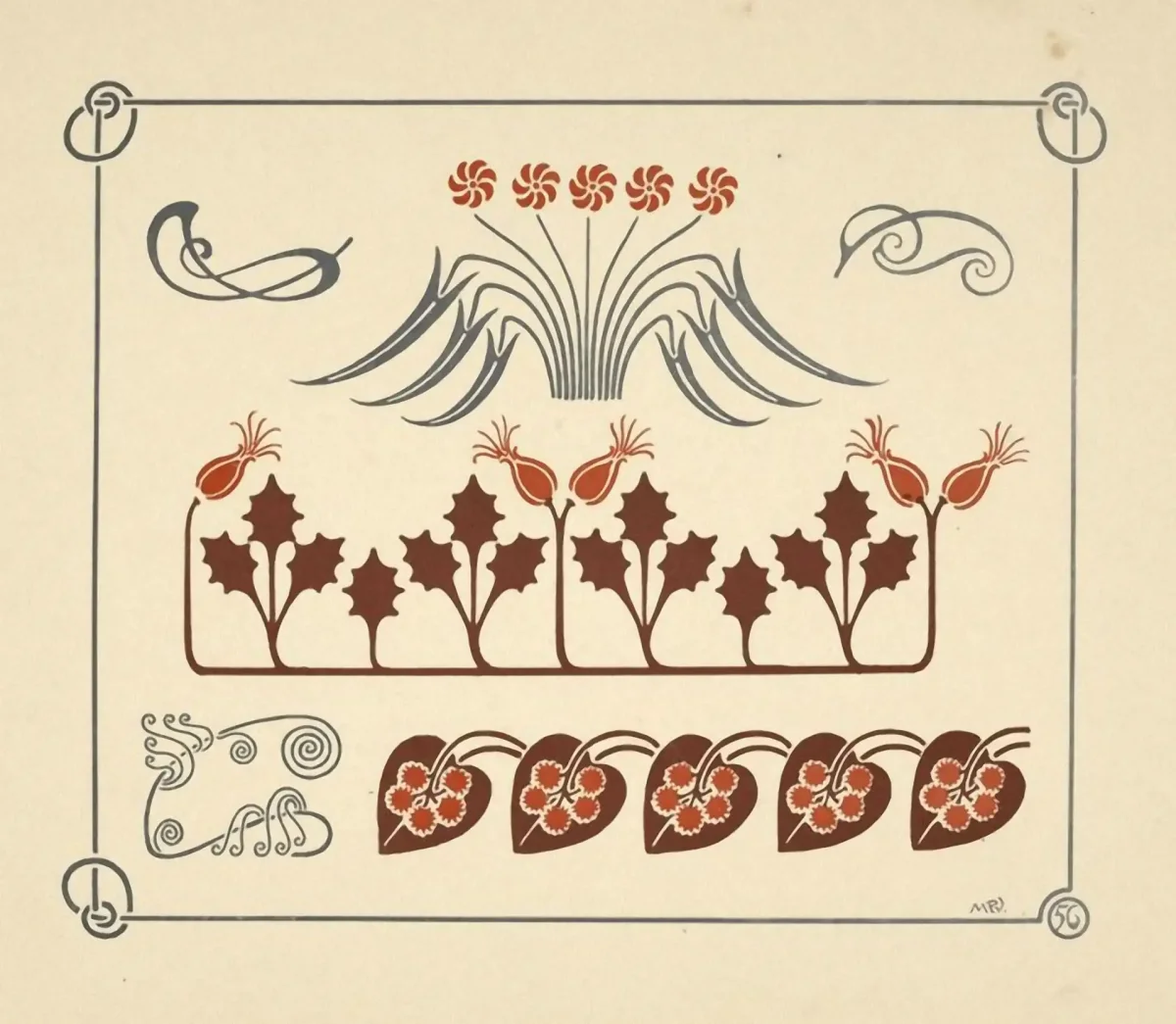 Чертополох Модерн орнамент в стиле