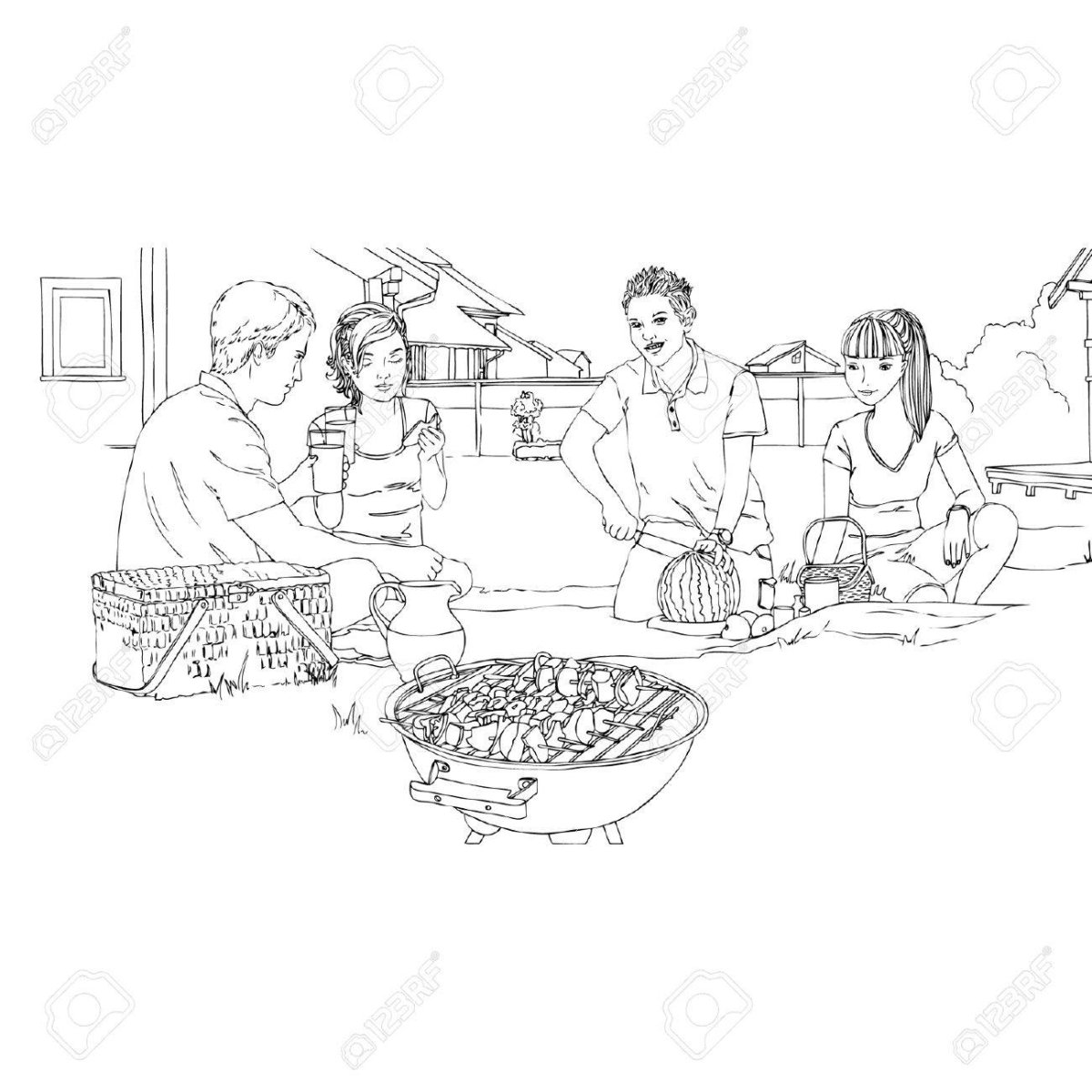 Семья раскраска для детей