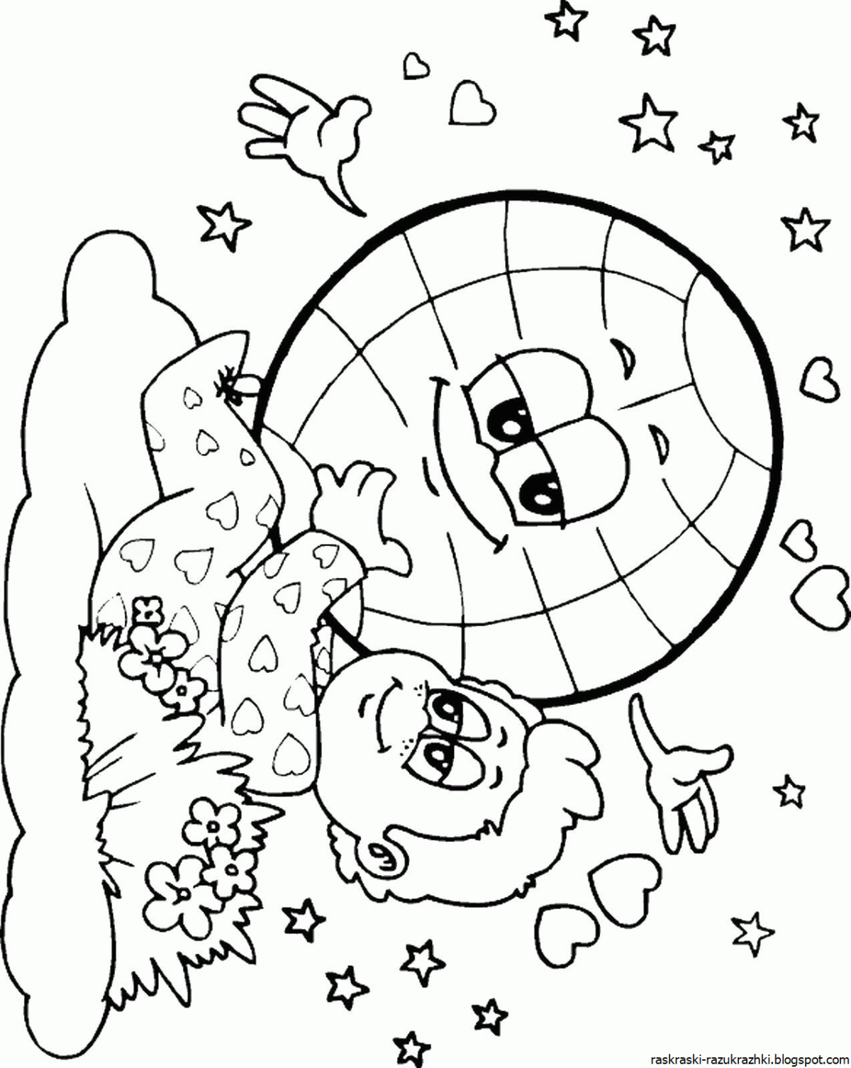 Раскраска земля для дошкольников