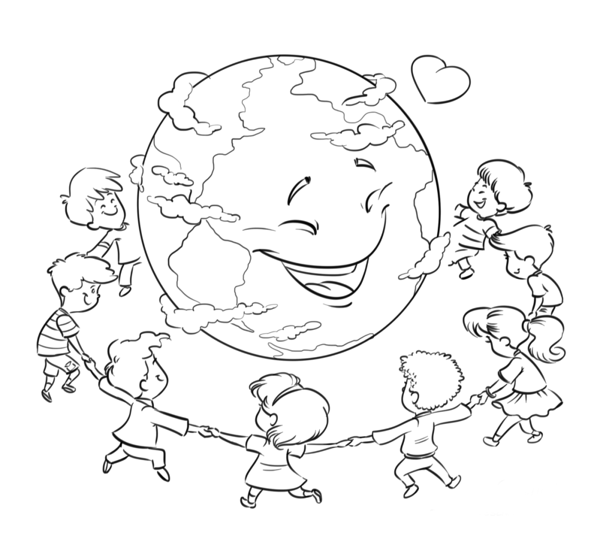 Раскраска чистая Планета для детей