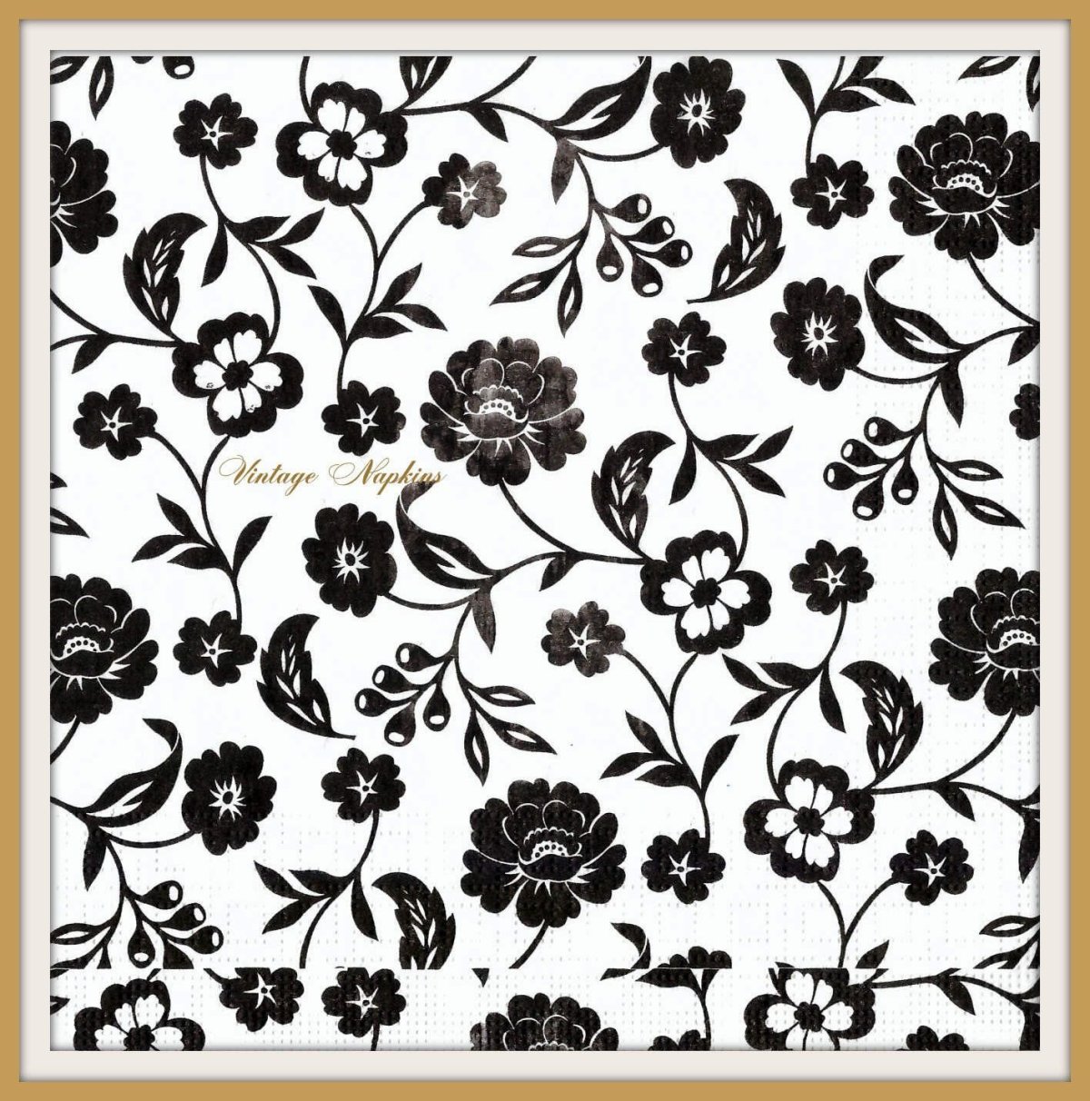 Растительный орнамент черно белый